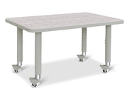 Berries® Rectangle Activity Table - 24" X 36", Mobile - Driftwood Gray/Gray/Gray
