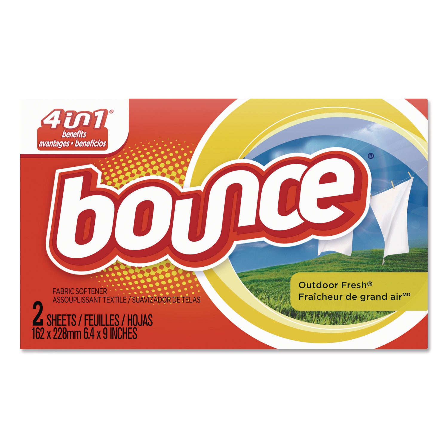 For Laundry, Outdoor - Sheet - Fresh Scent - Wrinkle-free, Anti-static, Soft, Long Lasting, Biodegradable - White - 2/Box - 156 / Carton