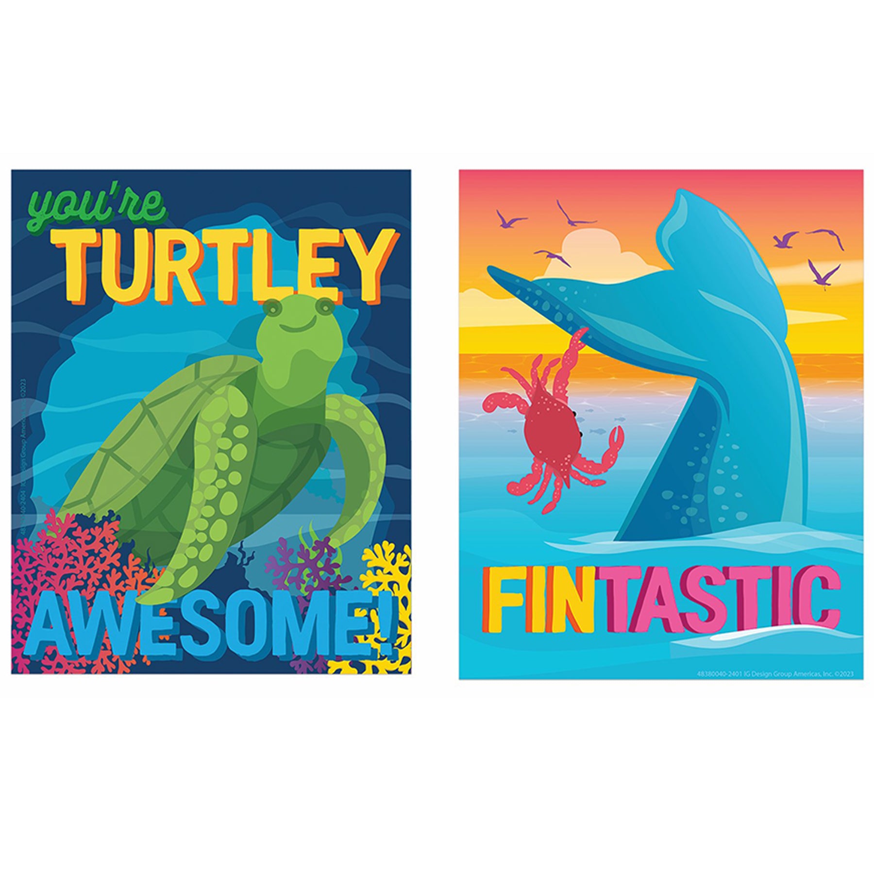 Seas the Day Motivational Mini Poster Set, 8 Posters