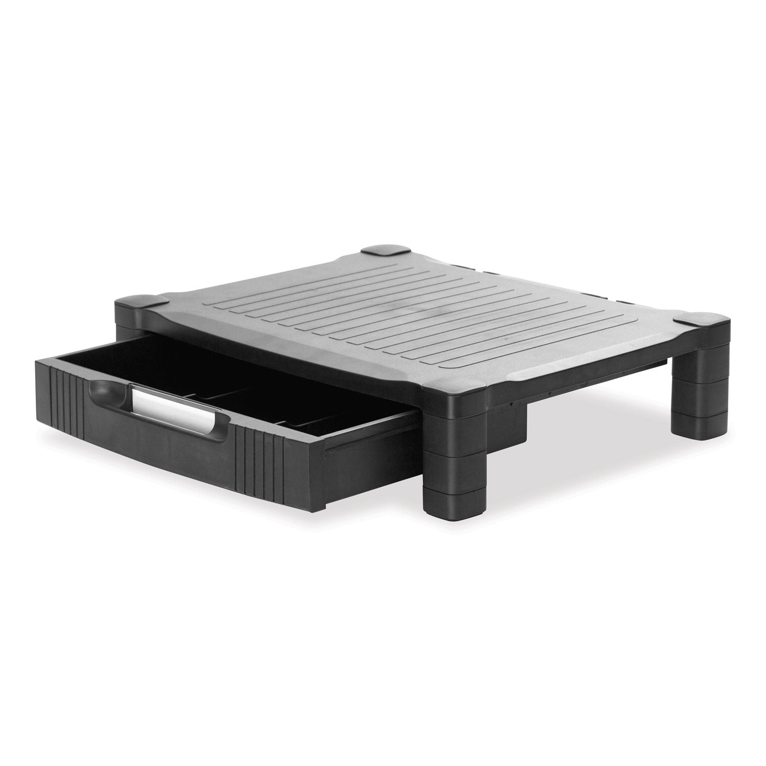 Monitor Stand Riser with Drawer, 17" x 13" x 3.75", Black, Supports 22 lbs