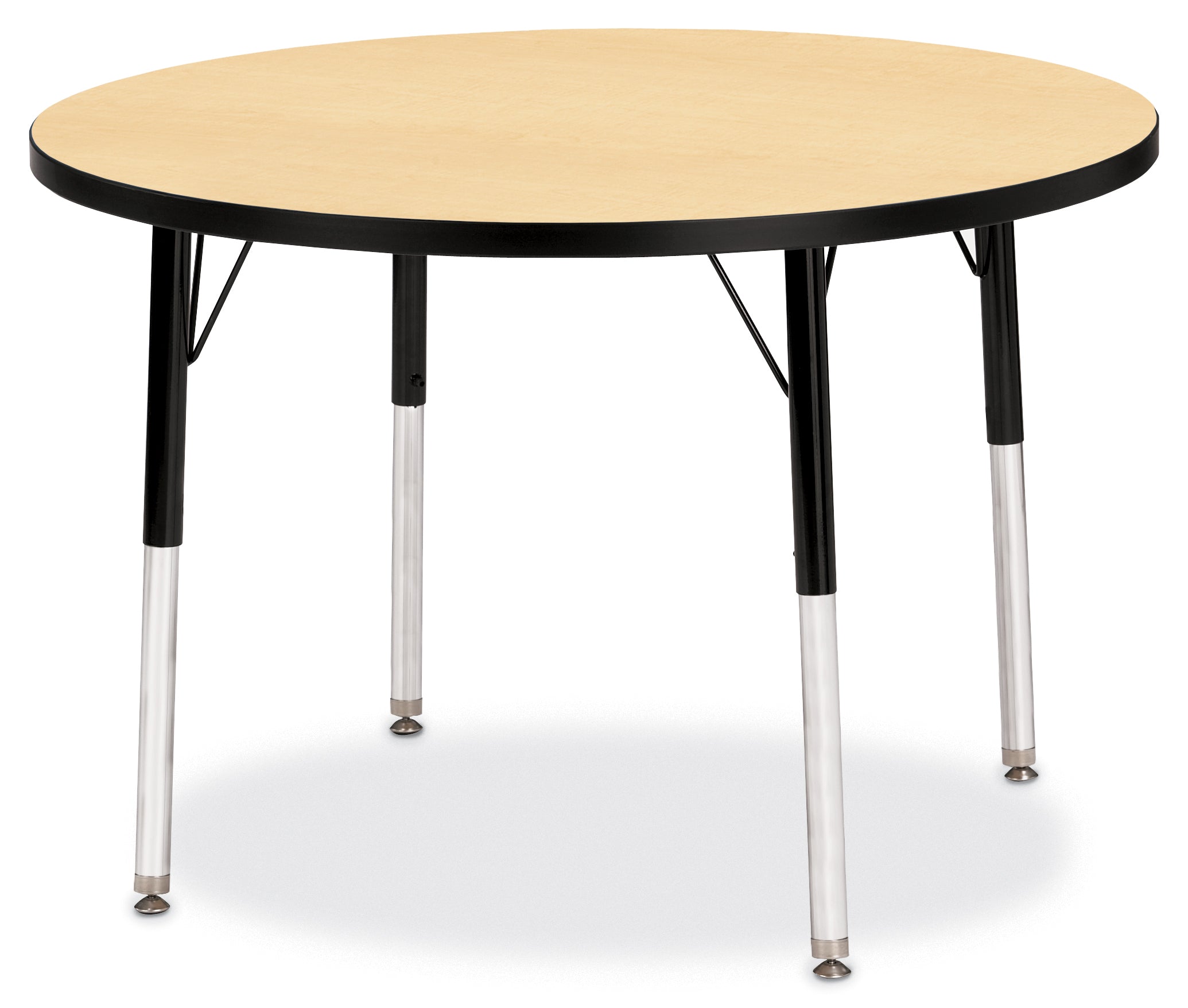 Berries® Round Activity Table - 36" Diameter, A-height - Maple/Black/Black