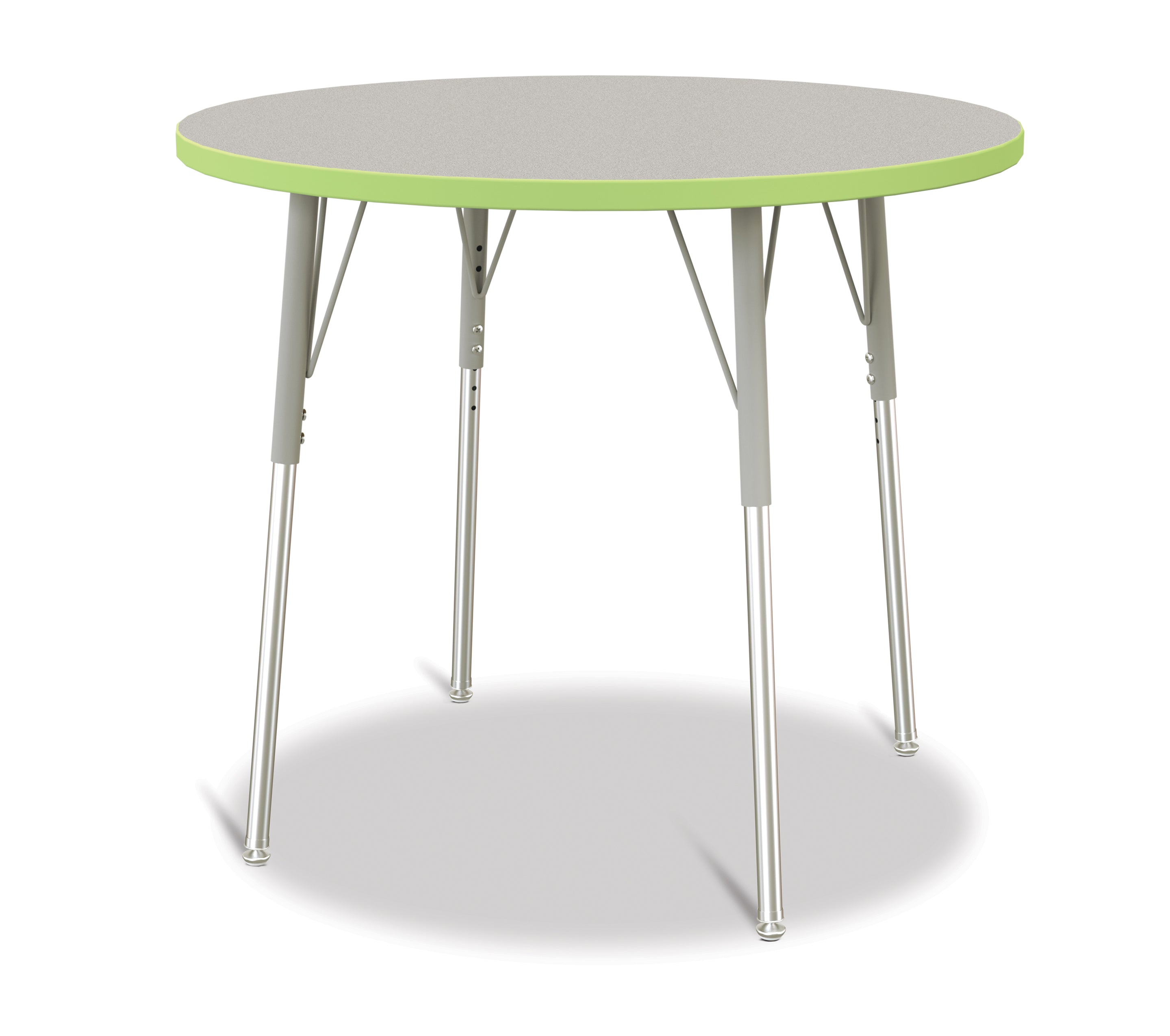 Berries® Round Activity Table - 36" Diameter, A-height - Freckled Gray/Key Lime/Gray