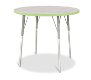 Berries® Round Activity Table - 36" Diameter, A-height - Driftwood Gray/Key Lime/Gray