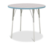 Berries® Round Activity Table - 36" Diameter, A-height - Driftwood Gray/Coastal Blue/Gray