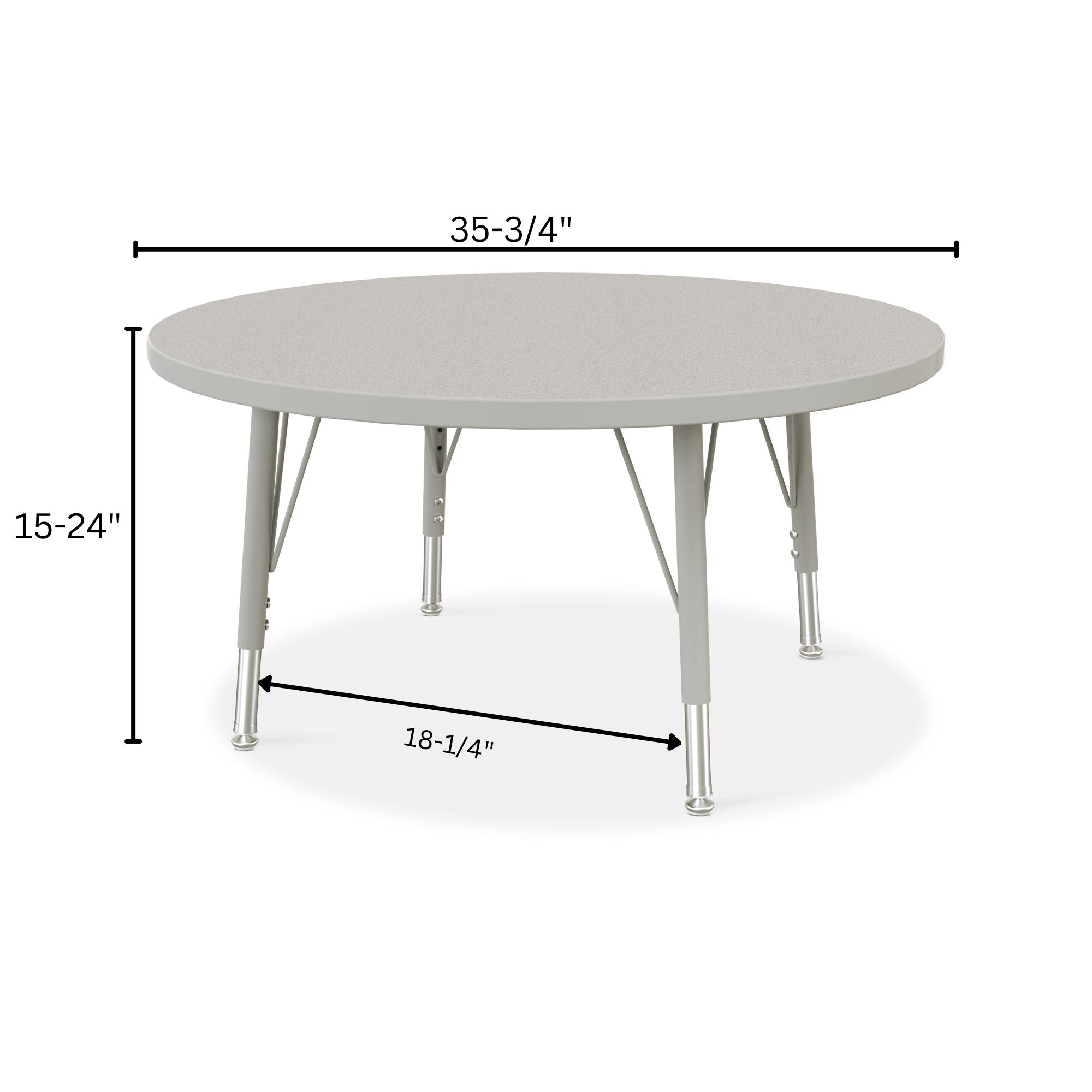 Berries® Round Activity Table - 36" Diameter, E-height - Freckled Gray/Gray/Gray