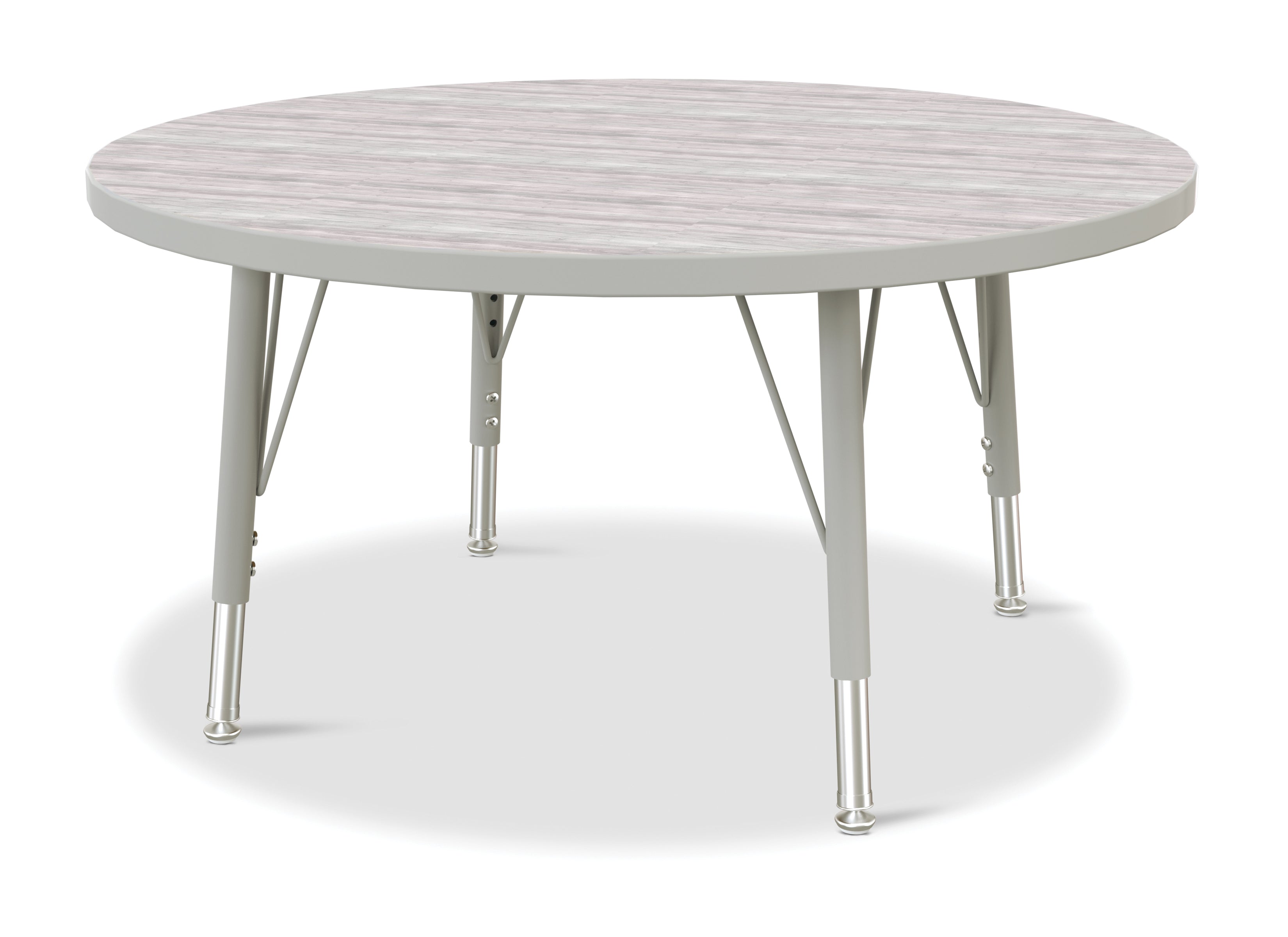 Berries® Round Activity Table - 36" Diameter, E-height - Driftwood Gray/Gray/Gray