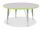 Berries® Round Activity Table - 36" Diameter, E-height - Driftwood Gray/Key Lime/Gray
