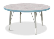 Berries® Round Activity Table - 36" Diameter, E-height - Driftwood Gray/Coastal Blue/Gray