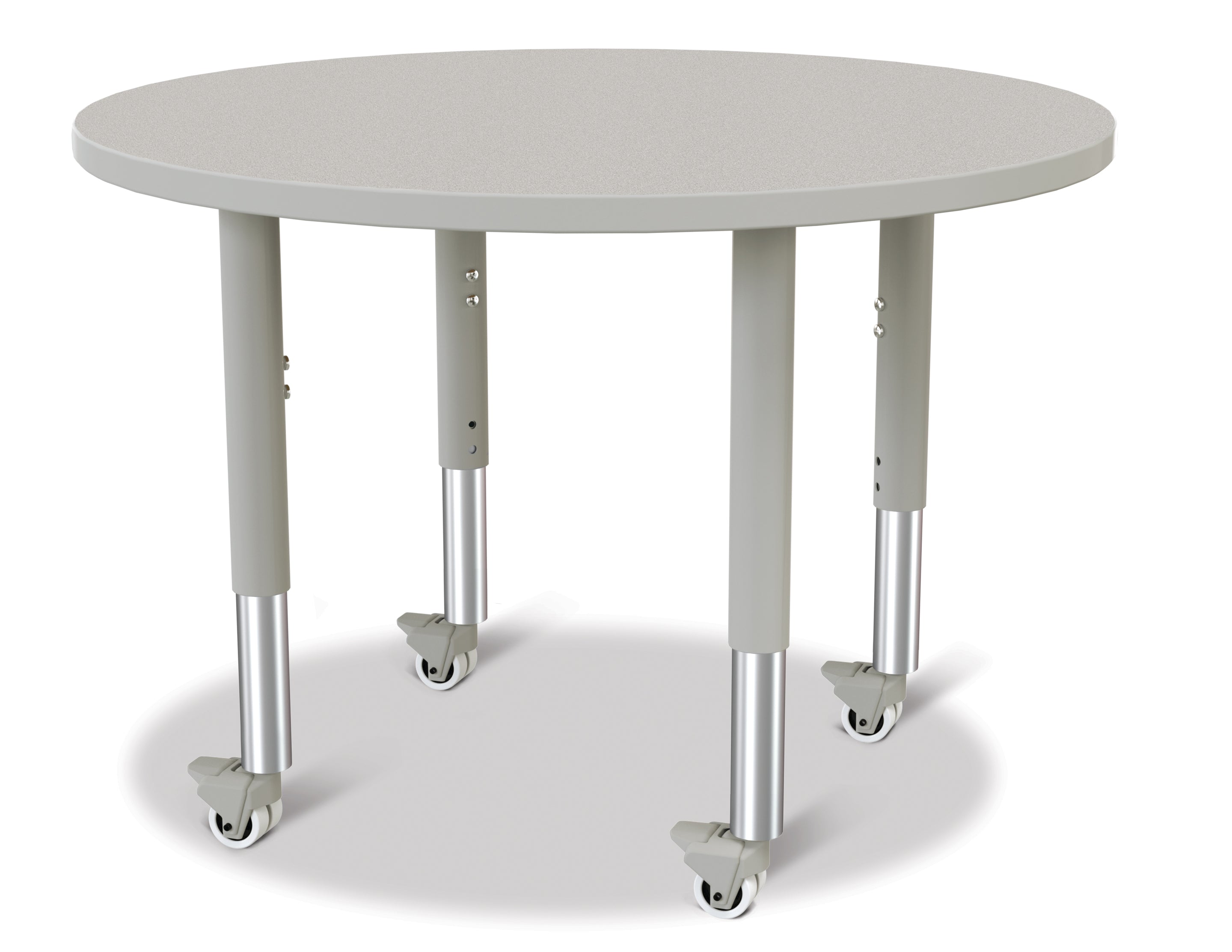 Berries® Round Activity Table - 36" Diameter, Mobile - Freckled Gray/Gray/Gray