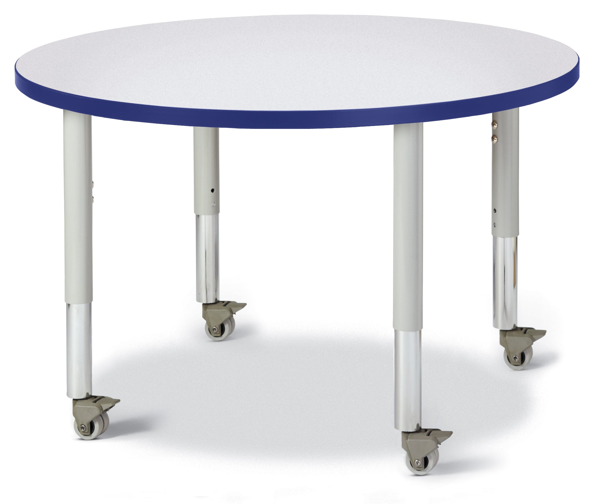 Berries® Round Activity Table - 36" Diameter, Mobile - Freckled Gray/Blue/Gray