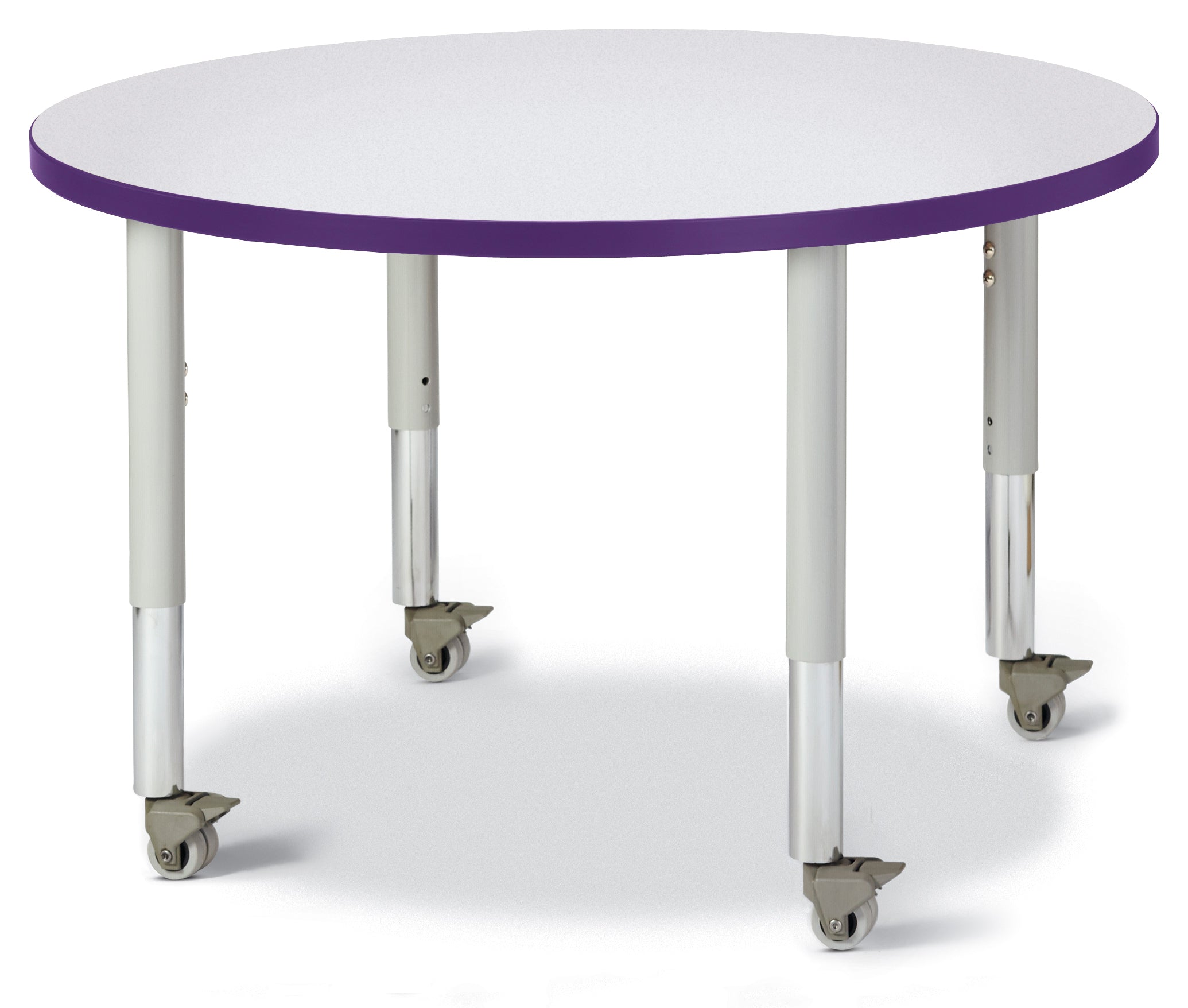 Berries® Round Activity Table - 36" Diameter, Mobile - Freckled Gray/Purple/Gray