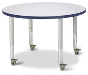 Berries® Round Activity Table - 36" Diameter, Mobile - Freckled Gray/Navy/Gray