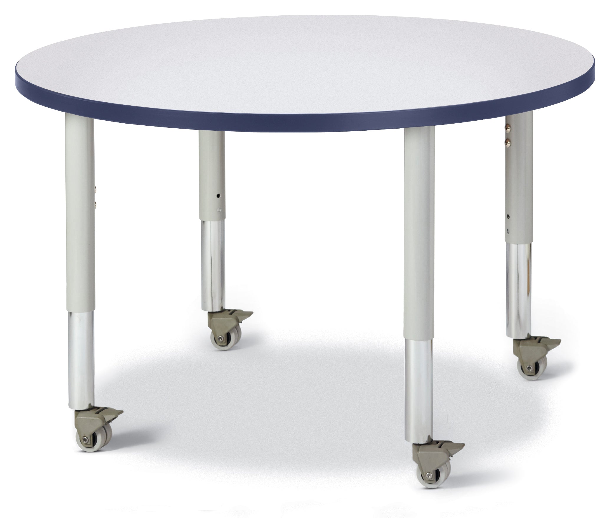 Berries® Round Activity Table - 36" Diameter, Mobile - Freckled Gray/Navy/Gray