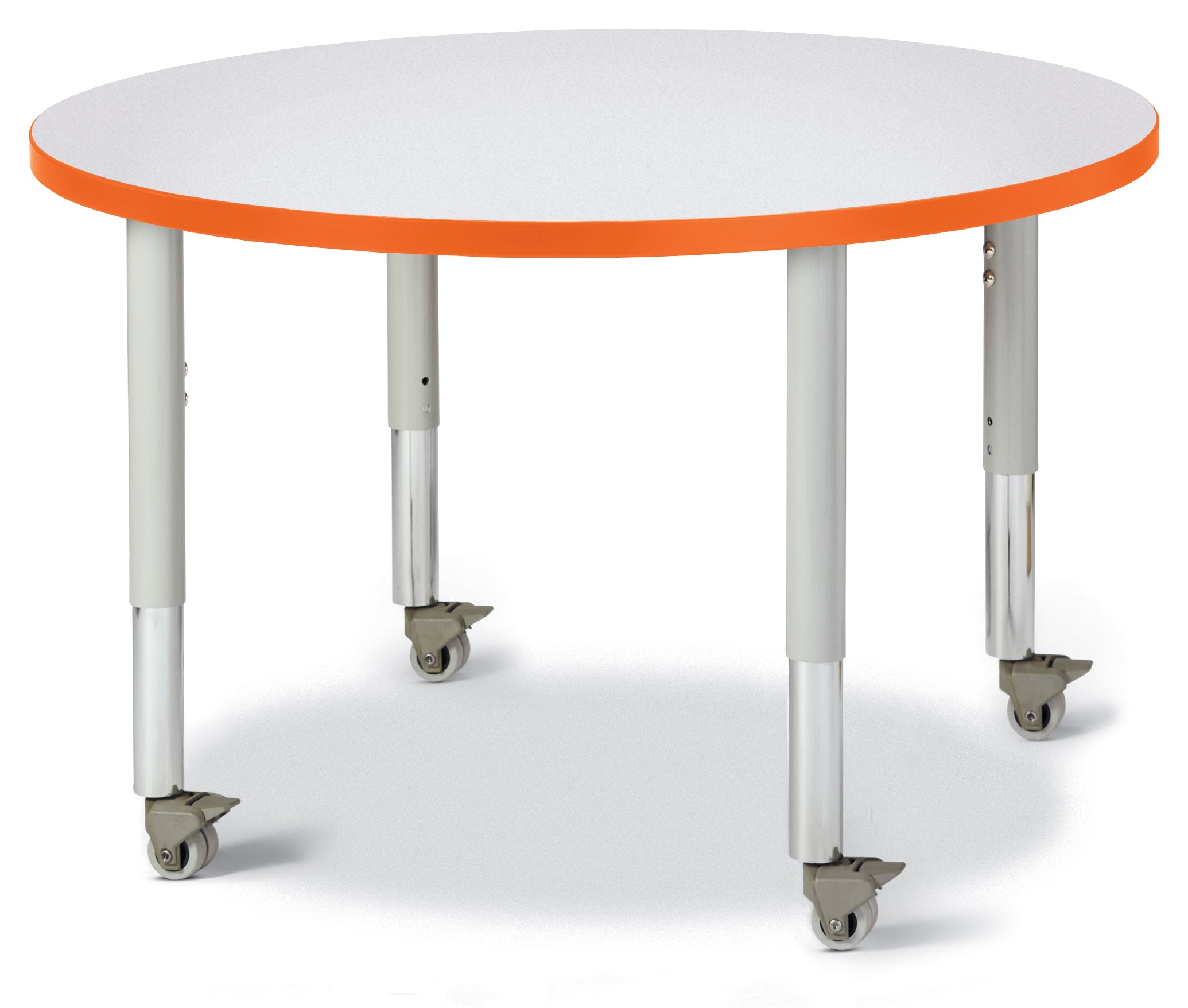 Berries® Round Activity Table - 36" Diameter, Mobile - Freckled Gray/Orange/Gray