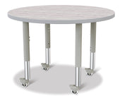 Berries® Round Activity Table - 36" Diameter, Mobile - Driftwood Gray/Gray/Gray