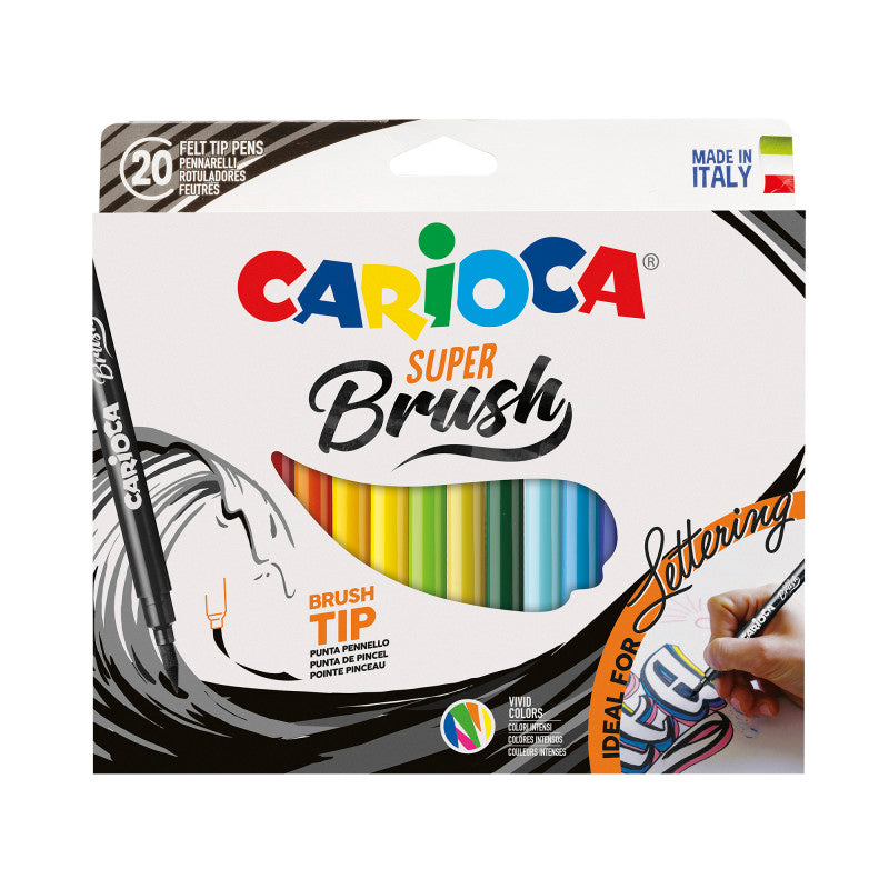 Super Brush Felt Tip Washable Pens - 20 Pieces