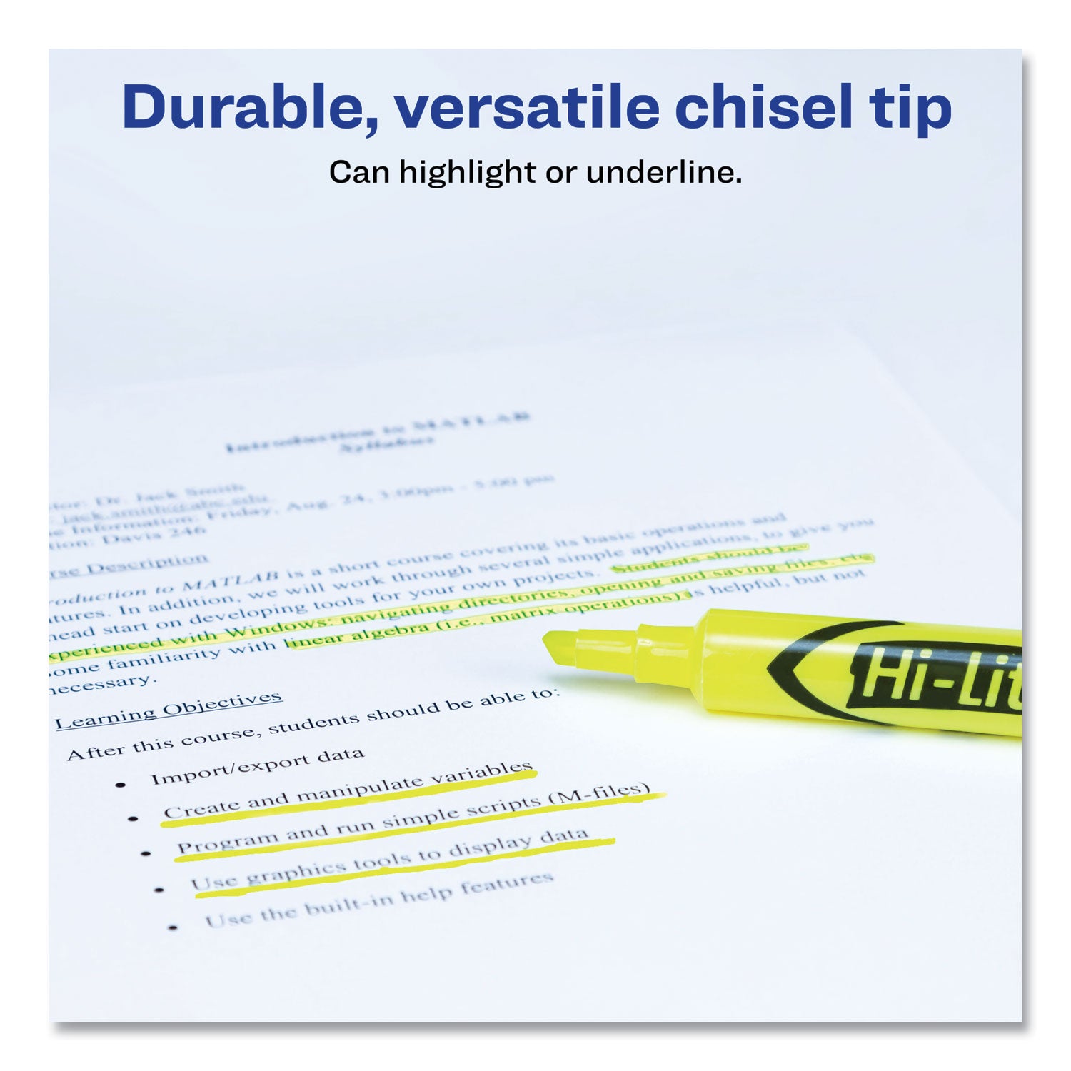 Hi-Liter® Desk-Style Highlighters, Fluorescent Yellow, Value Pack of 36