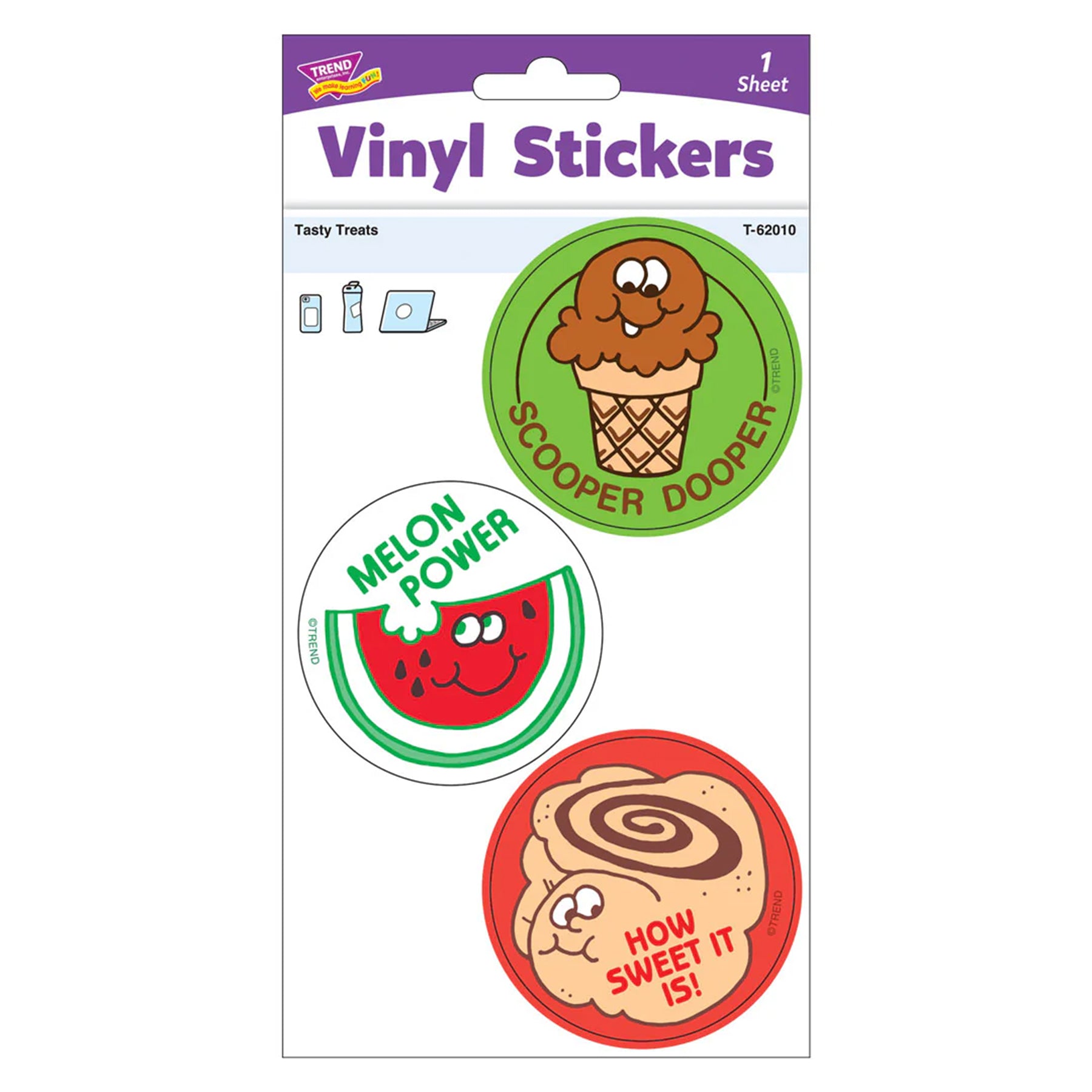 Tasty Treats Vinyl Stickers, Pack of 3