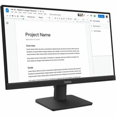 Lenovo - ThinkVision 21.5" IPS LED FHD 48Hz - 100Hz Monitor (HDMI, VGA) - Raven Black