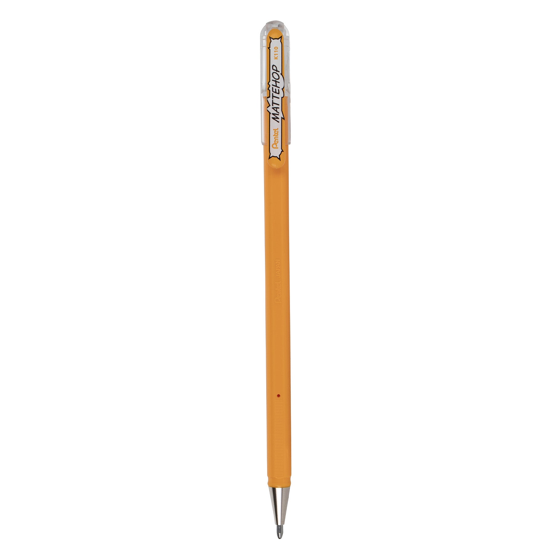 Hybrid MATTEHOP Gel Roller, 1.0mm, Matte Yellow Orange Ink, Pack of 12