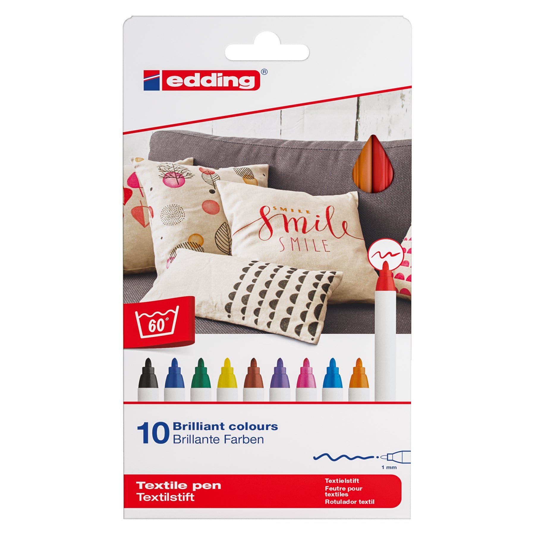 edding 4600 Textile Pen - Set of 10 - Basic