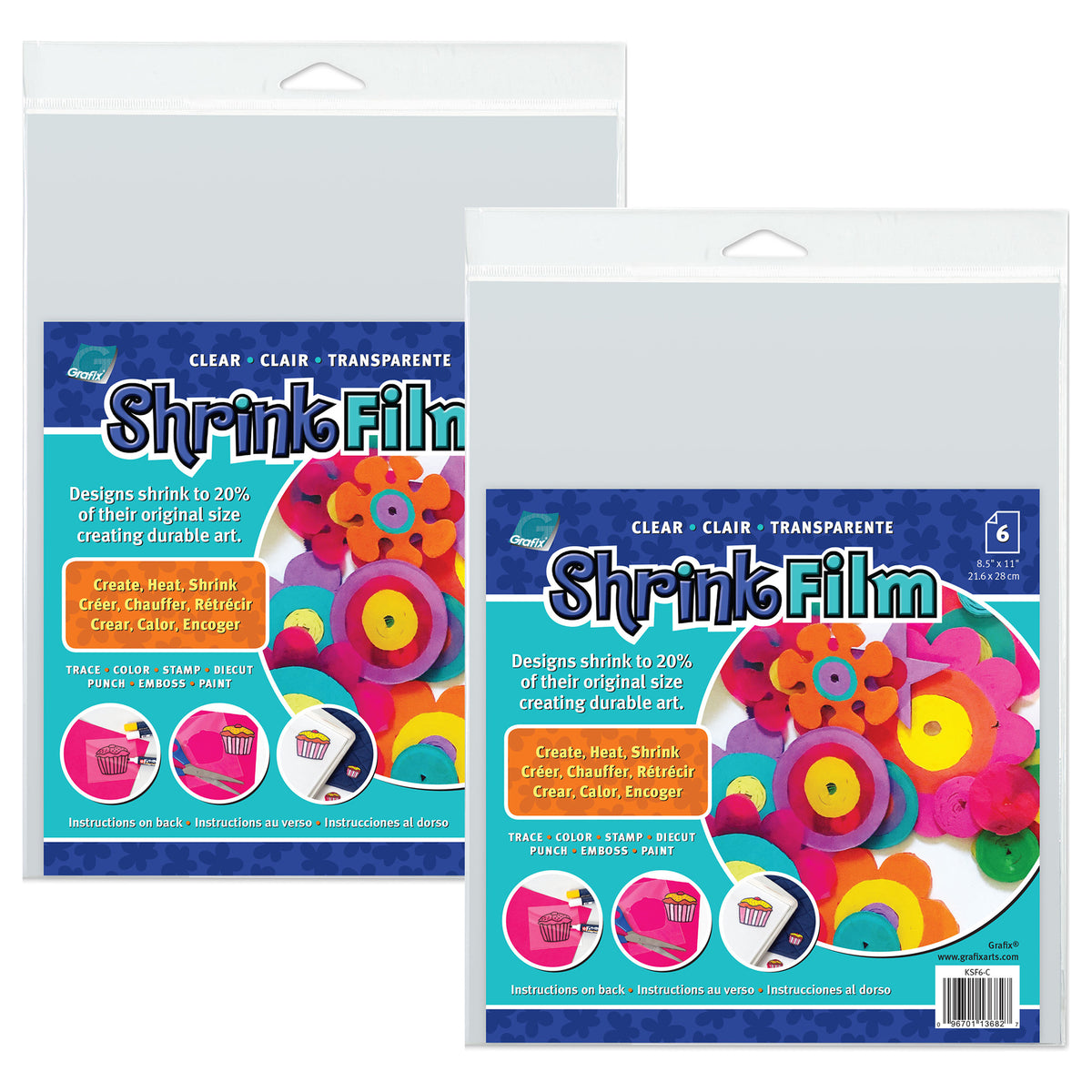 (2 PK) 6PK SHT CLR SHRINK FLM 85X11