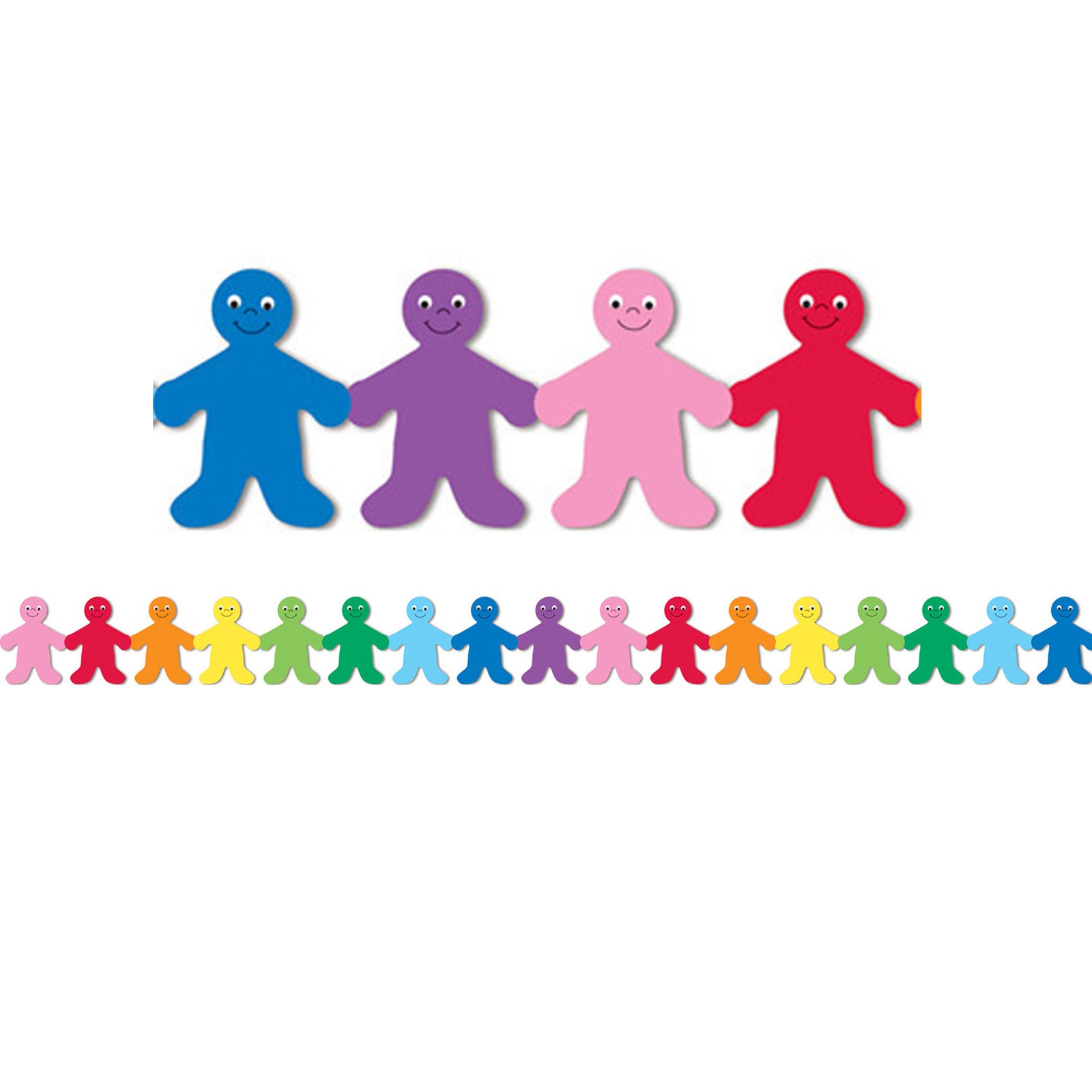 Border - 12 Strips Ea. 3"x36" - Rainbow People Die-Cut