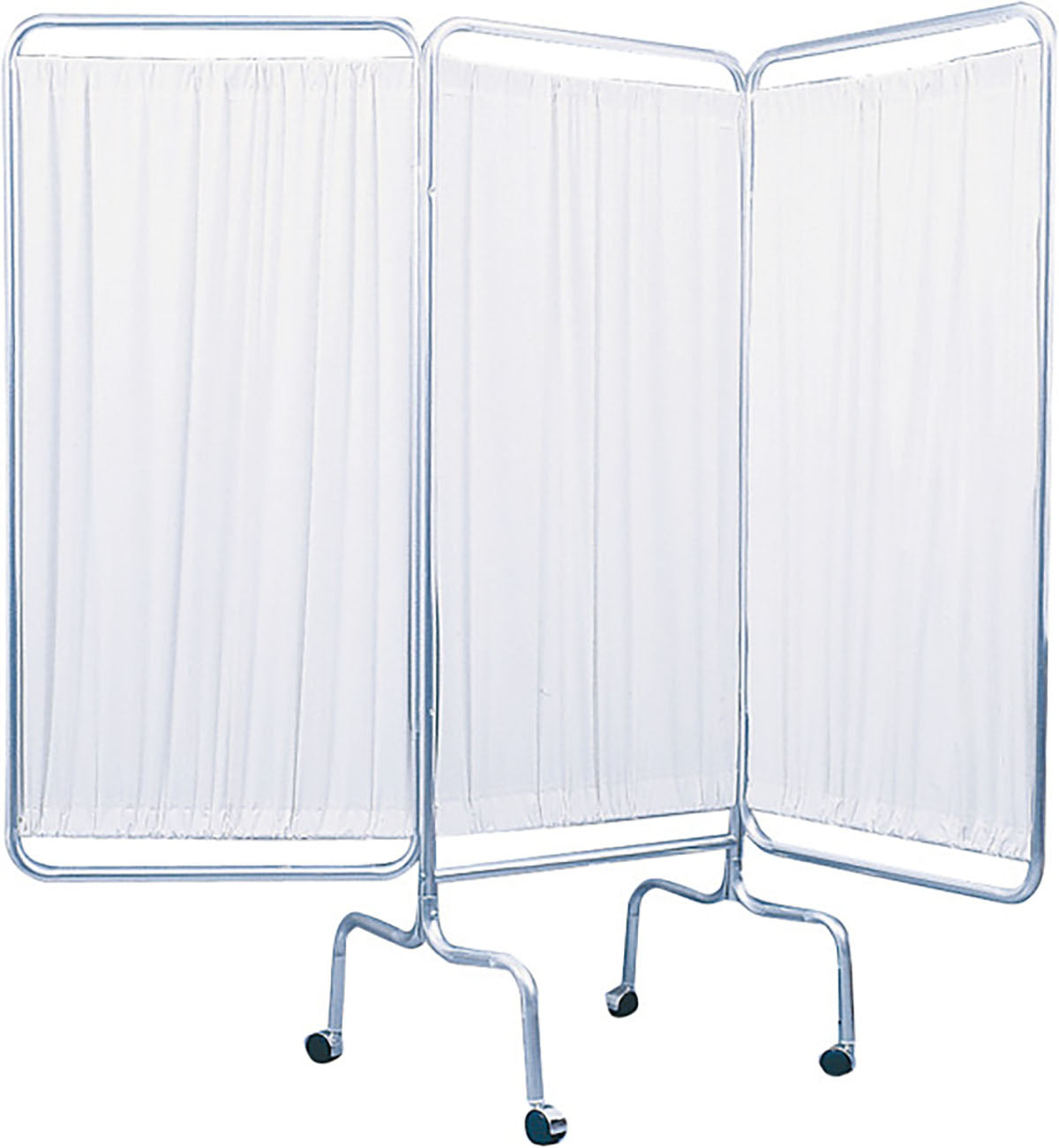 Standard 3-Panel Privacy Screen with casters, vinyl, white, 6mm thick