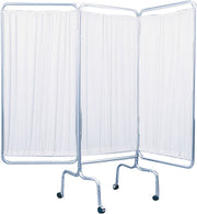 Standard 3-Panel Privacy Screen with casters, vinyl, white, 6mm thick