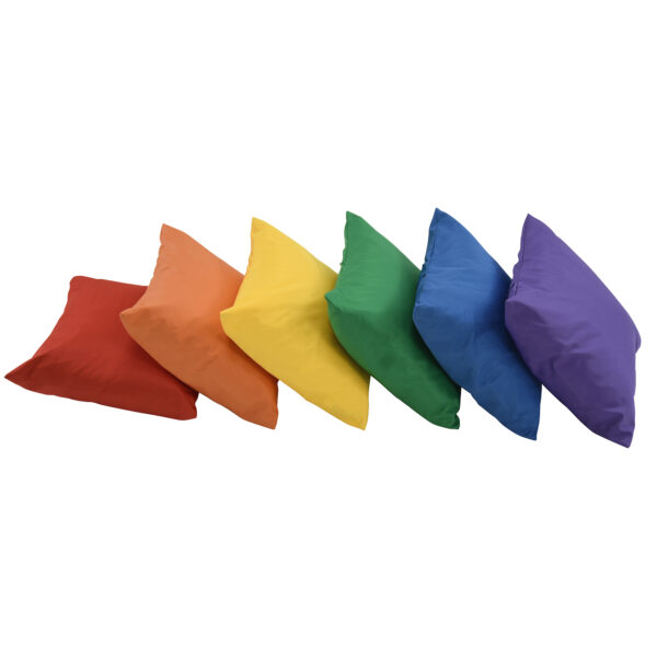 12" Cozy Throw Pillows - Rainbow Color - Set of 6