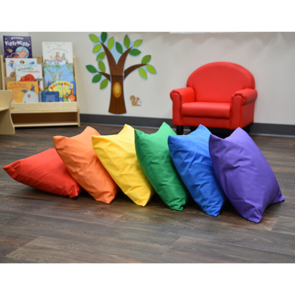 12" Cozy Throw Pillows - Rainbow Color - Set of 6