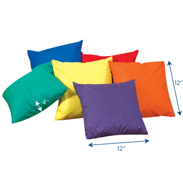12" Cozy Throw Pillows - Rainbow Color - Set of 6