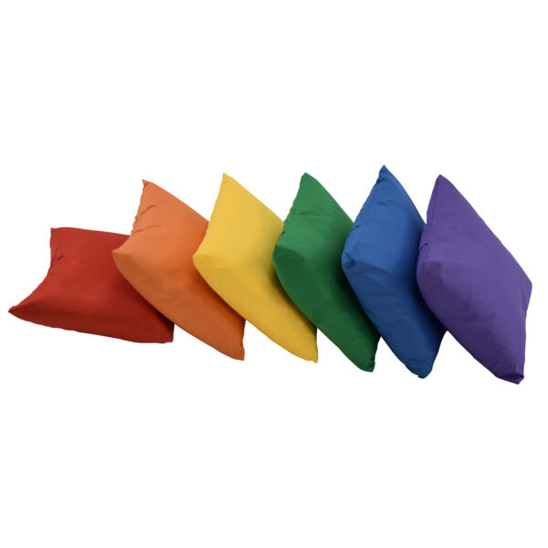 17" Puffy Pillows - Set Of 6 - Rainbow