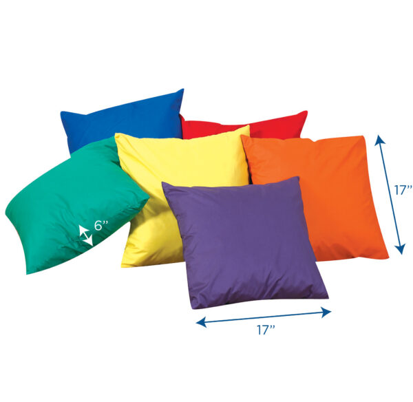 17" Puffy Pillows - Set Of 6 - Rainbow