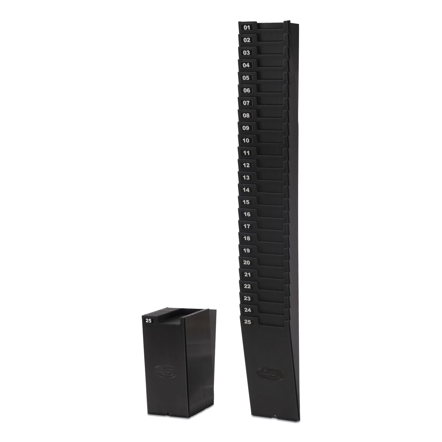 Lathem 25-Pocket Expandable Time Card Rack - 25 Pocket(s) - 33.50" Height x 4.50" Width x 2.25" Depth - Black - Plastic - 1 Each