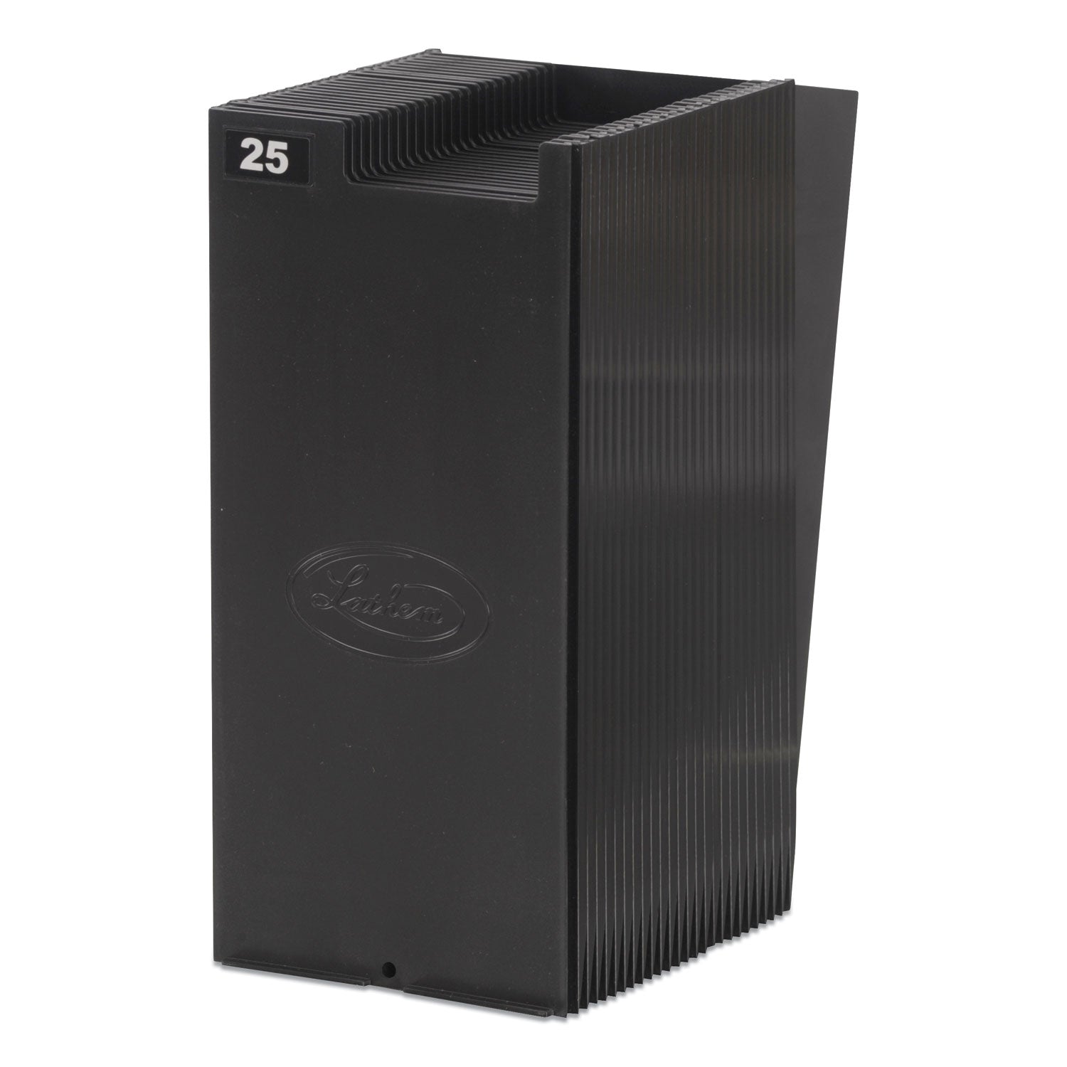 Lathem 25-Pocket Expandable Time Card Rack - 25 Pocket(s) - 33.50" Height x 4.50" Width x 2.25" Depth - Black - Plastic - 1 Each