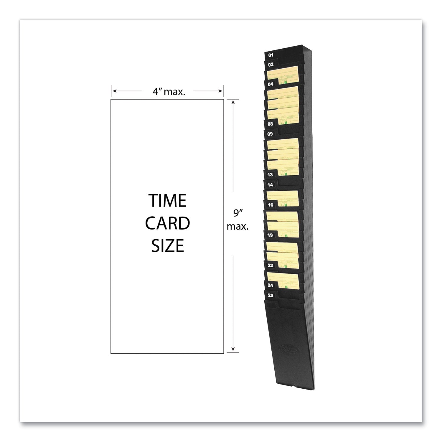 Lathem 25-Pocket Expandable Time Card Rack - 25 Pocket(s) - 33.50" Height x 4.50" Width x 2.25" Depth - Black - Plastic - 1 Each