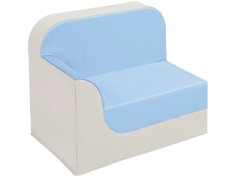 Armchair Right Armrest Club - Light Blue/Ivory, 6.7"H