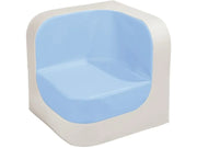Corner Armchair Club - Light Blue/Ivory, 12.6"H