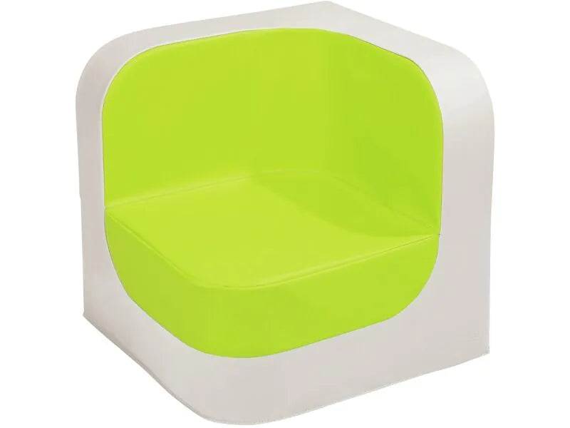 Corner Armchair Club - Light Green/Ivory, 9.8"H