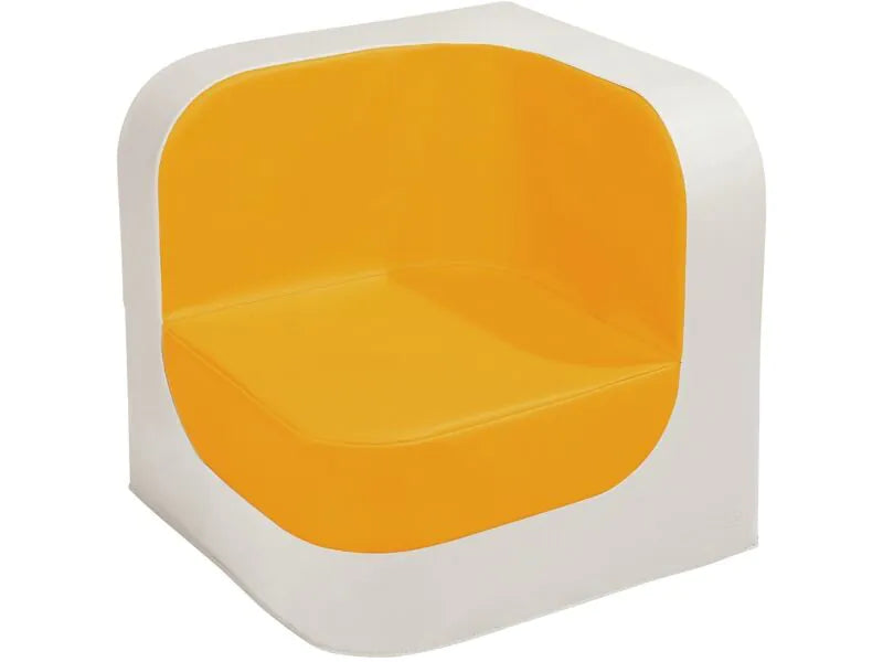 Corner Armchair Club - Light Orange/Ivory, 6.7"H