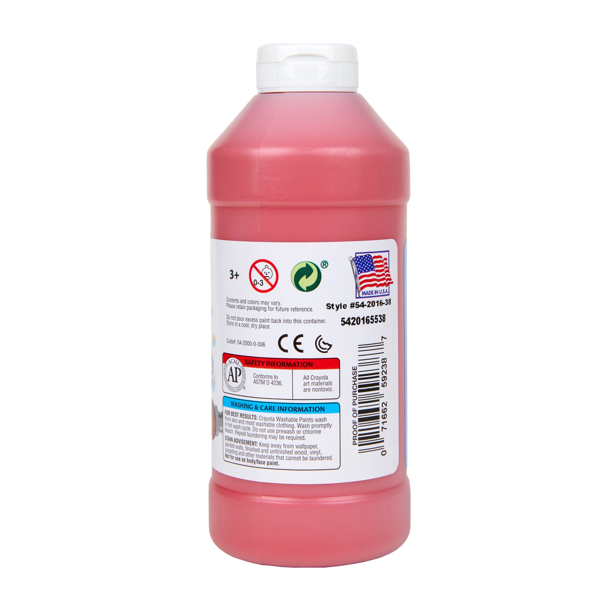 Washable Paint, Red, 16 oz.
