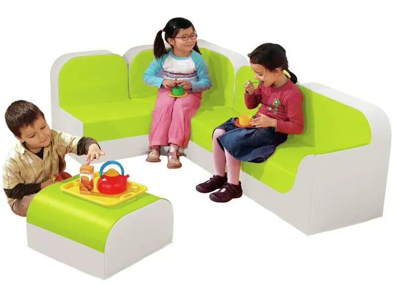 Large Corner Sofa Club Kit - Light Green/Ivory, 6.7"H