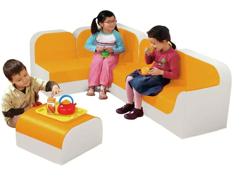 Large Corner Sofa Club Kit - Light Orange/Ivory, 6.7"H
