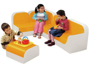 Large Corner Sofa Club Kit - Light Orange/Ivory, 9.8"H