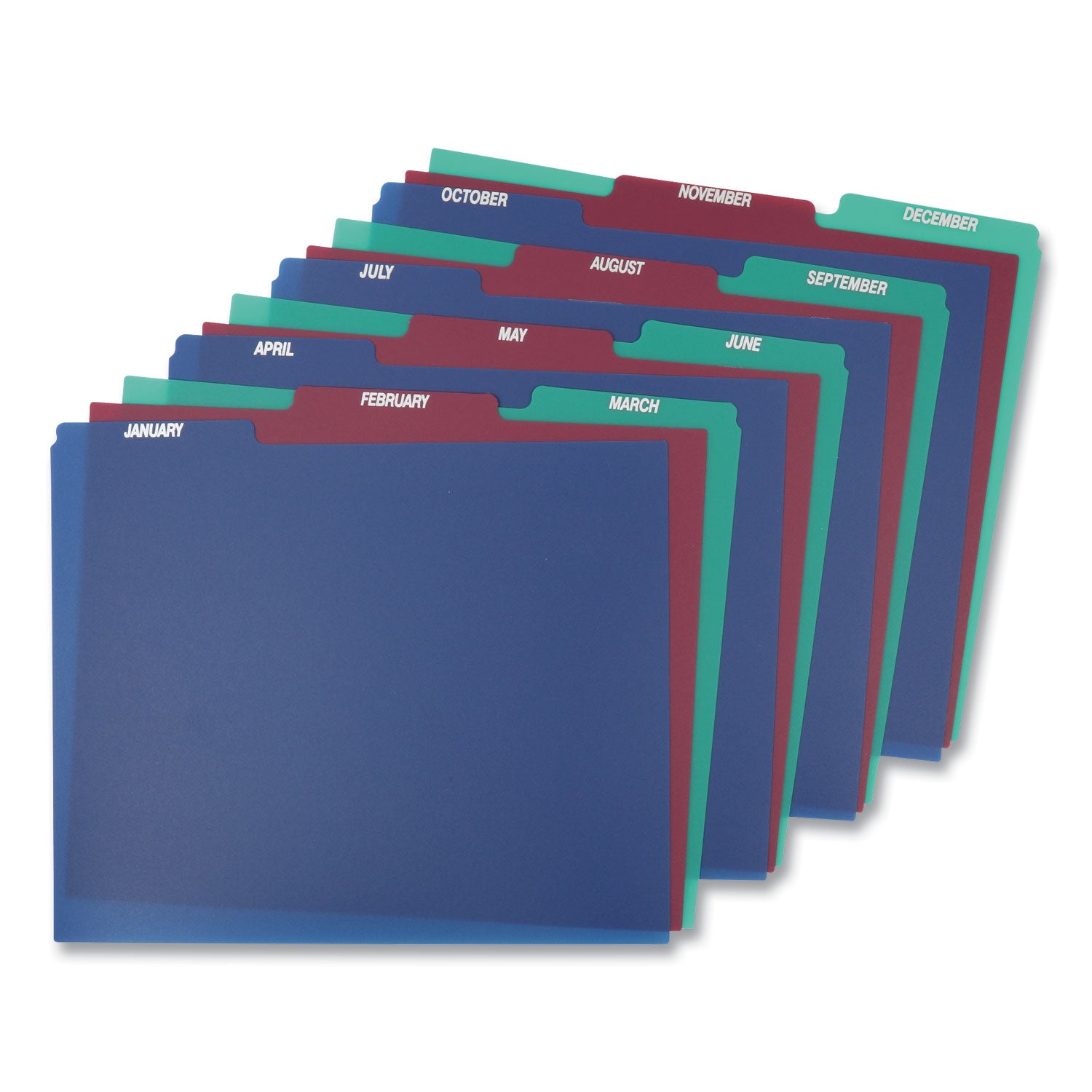 Printed Tab(s) - Month - January-December - 8.5" Divider Width x 11" Divider Length - Letter - Assorted Polypropylene Divider - Assorted Tab(s) - Tear Resistant, Wear Resistant, Moisture Resistant - 12 / Set