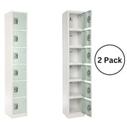Large 6 Door Locker – Misty Green 2-Pack