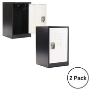24'' Locker for Kids – Black Body With White Doors 2-Pack