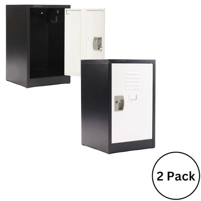 24'' Locker for Kids – Black Body With White Doors 2-Pack