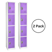 72 in. H x 12 in. W x 12 in. D 4-Compartment Steel Tier Key Lock Storage Locker in Purple 2 Pack